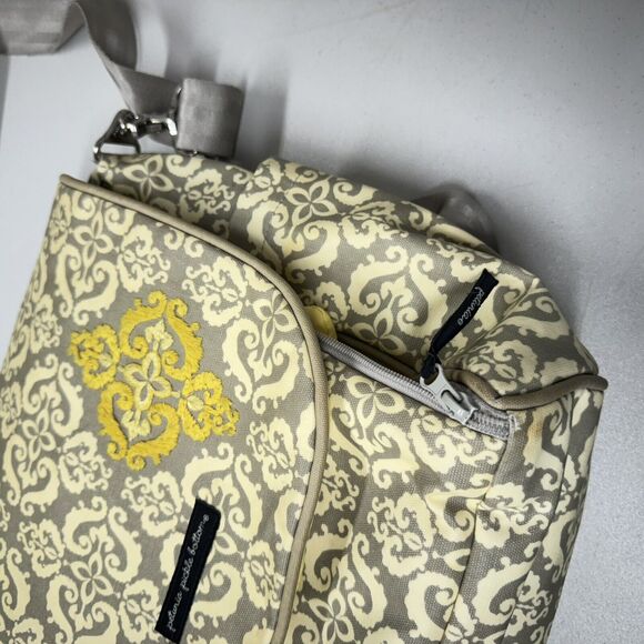 Petunia Pickle Bottom Diaper Bag Backpack Floral Pattern, Grey White Yellow - Picture 4 of 10